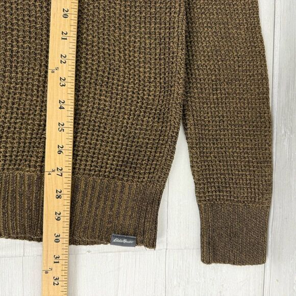 Eddie Bauer Bird's Eye Knit Sweater Men XL Tall Quarter Zip Pullover Heavy Knit - Picture 13 of 14